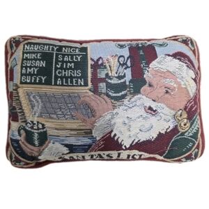Vintage Santa Christmas List Pillow Mike Susan Amy Buffy Sally Jim Chris Allen